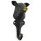 Cast Pewter Pig Wall Hook Black Finish Gold Nose Decorative Hook 5 Inch